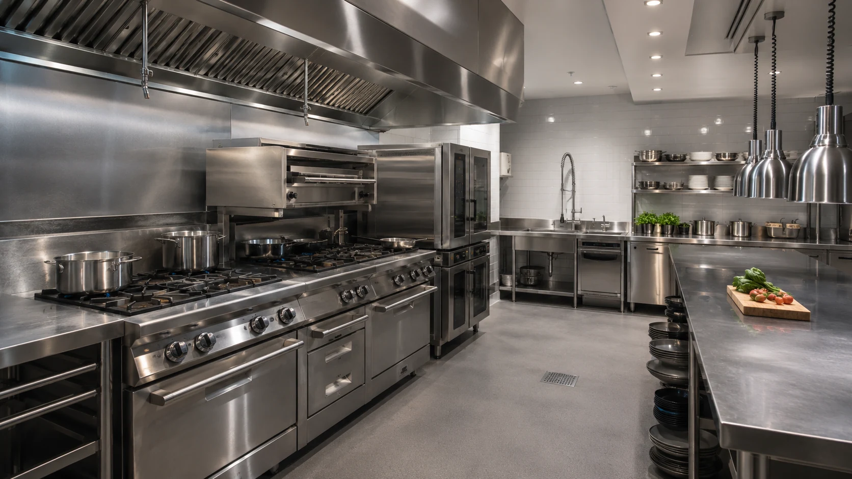 commercial kitchen equipment applications for a modern restaurant kitchen