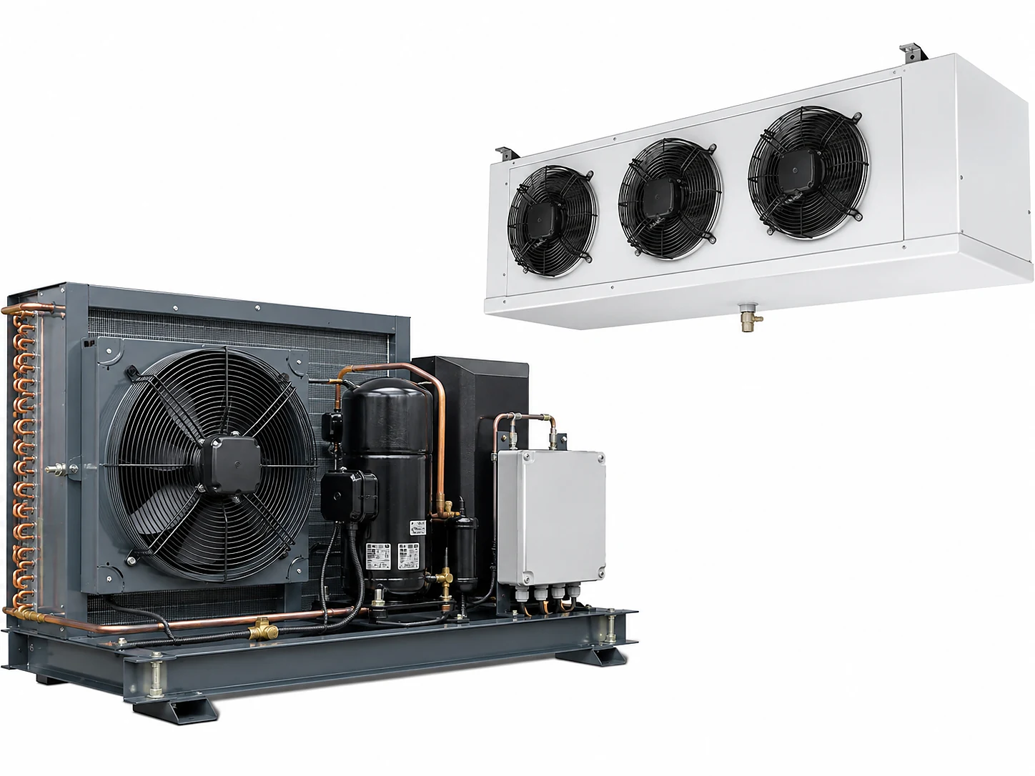 commercial cold room condensing unit and evaporator refrigeration system