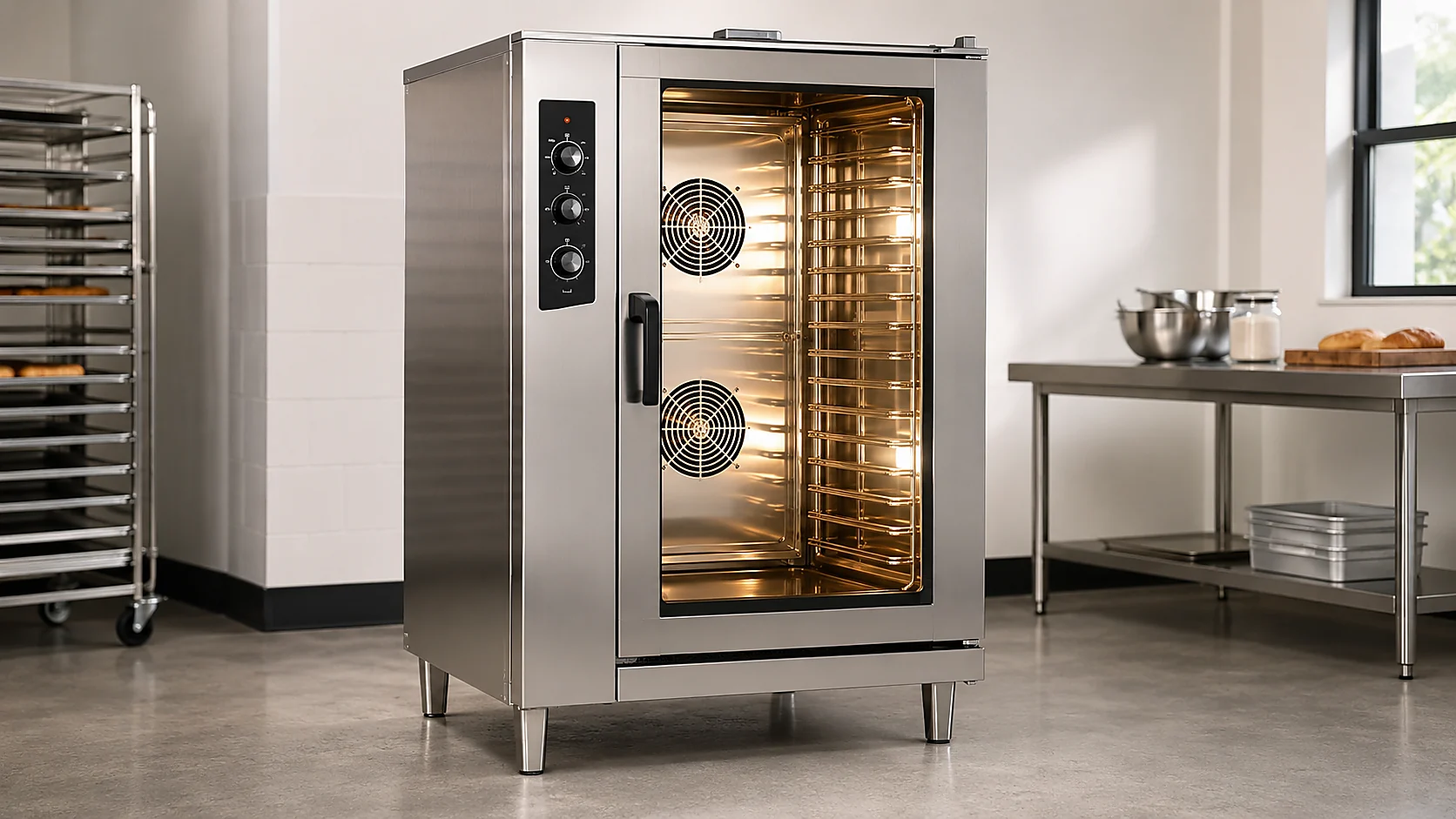 Stainless steel commercial convection oven