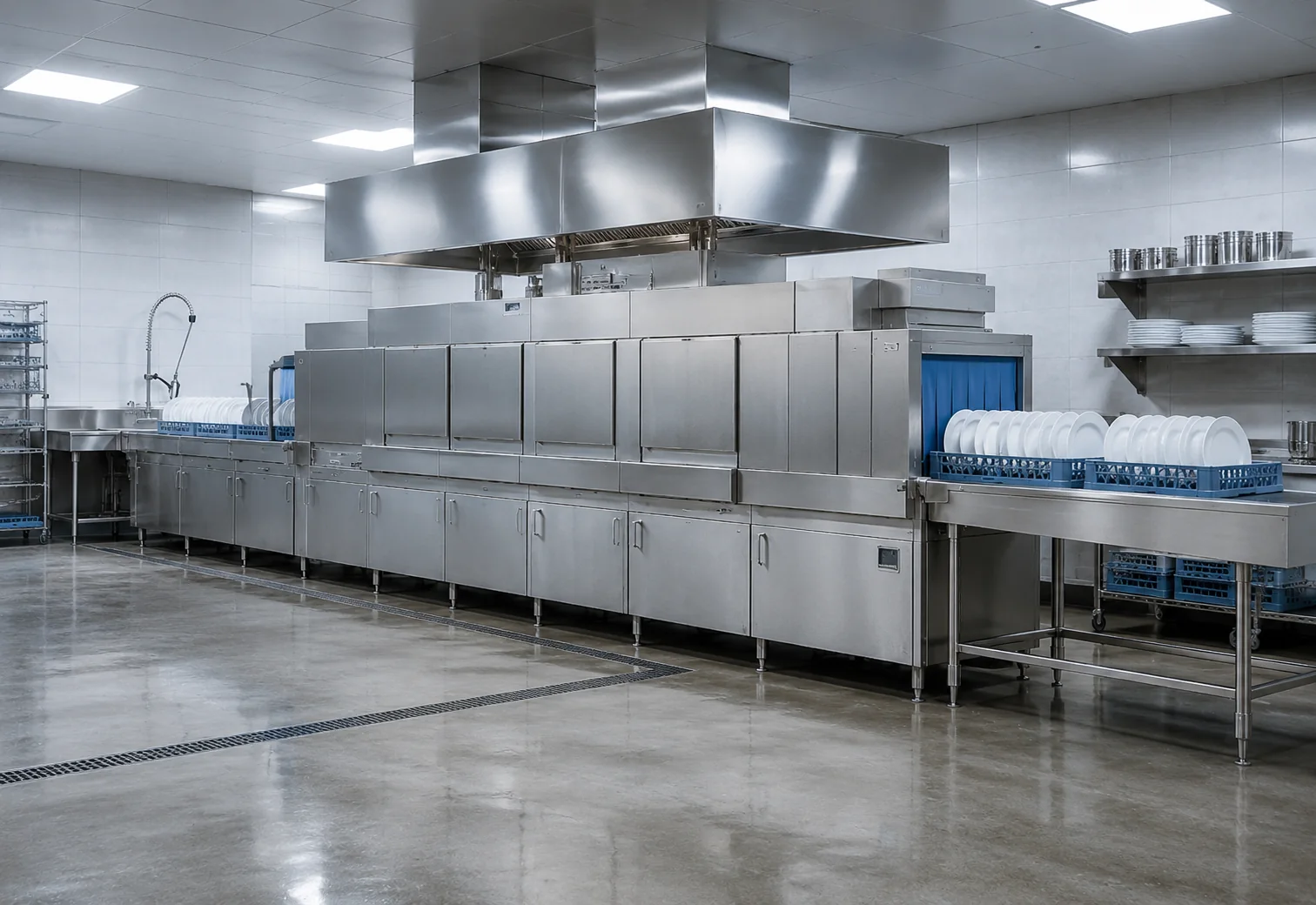 commercial conveyor dishwashing equipment system