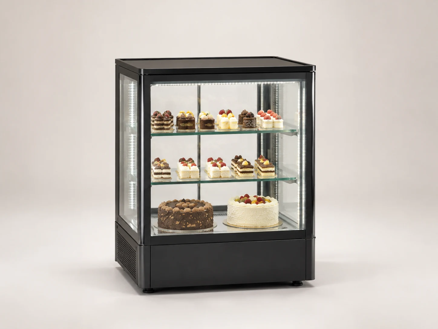 commercial countertop glass cake display case