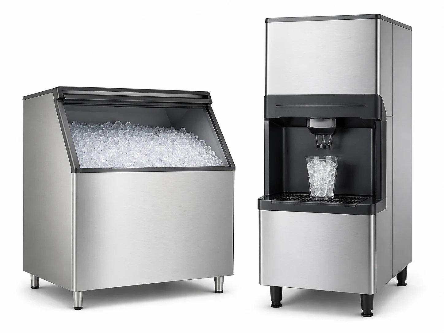 commercial ice storage bin and ice dispenser equipment