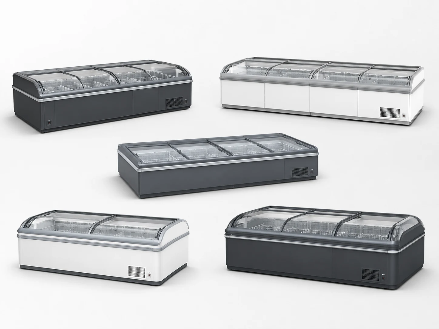 commercial island freezer product series for supermarket display