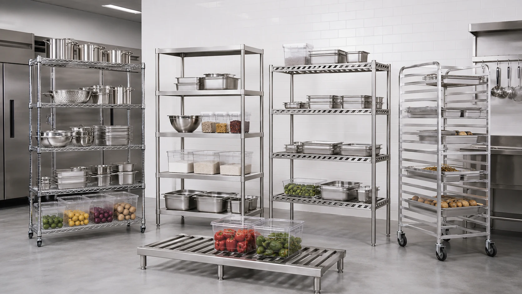 Commercial stainless steel storage racks for dry storage wet areas and cold rooms