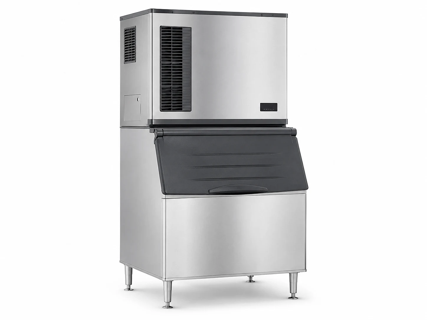 commercial modular cube ice machine with storage bin