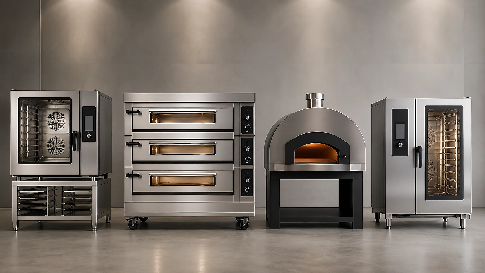 Commercial oven product range including convection deck pizza and combi ovens