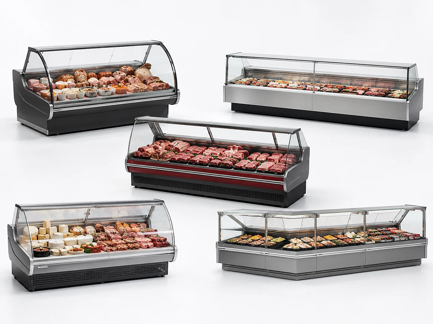 commercial refrigerated deli display case and serve-over counter product series