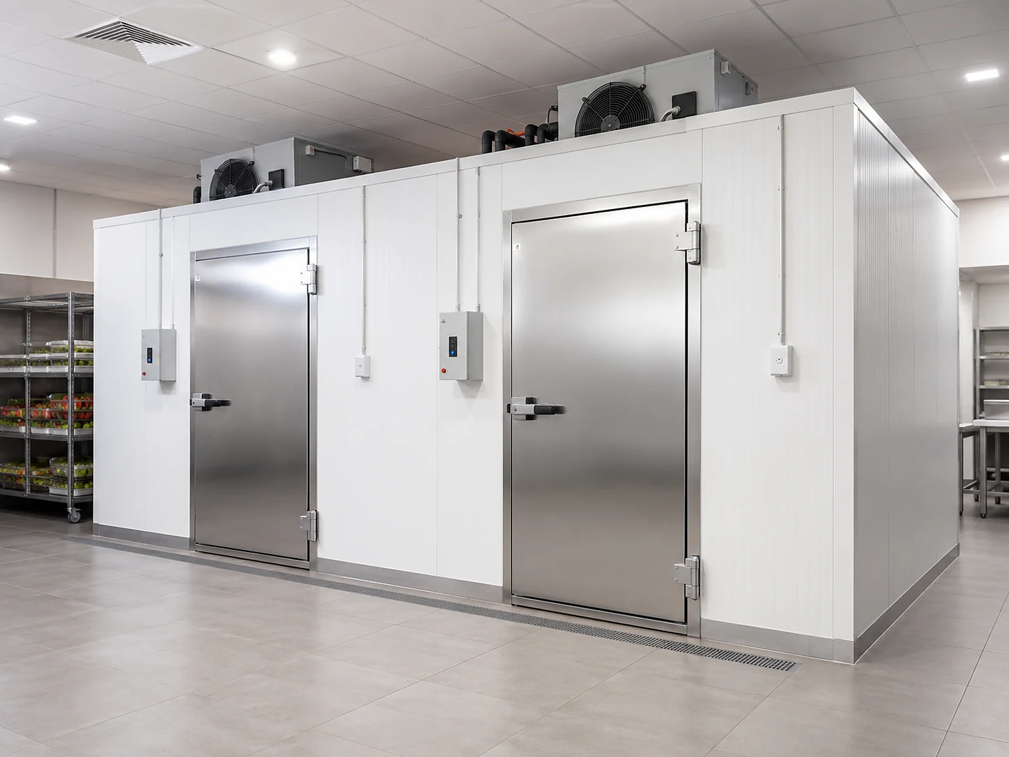 commercial cold room and walk-in freezer installation for a restaurant or central kitchen