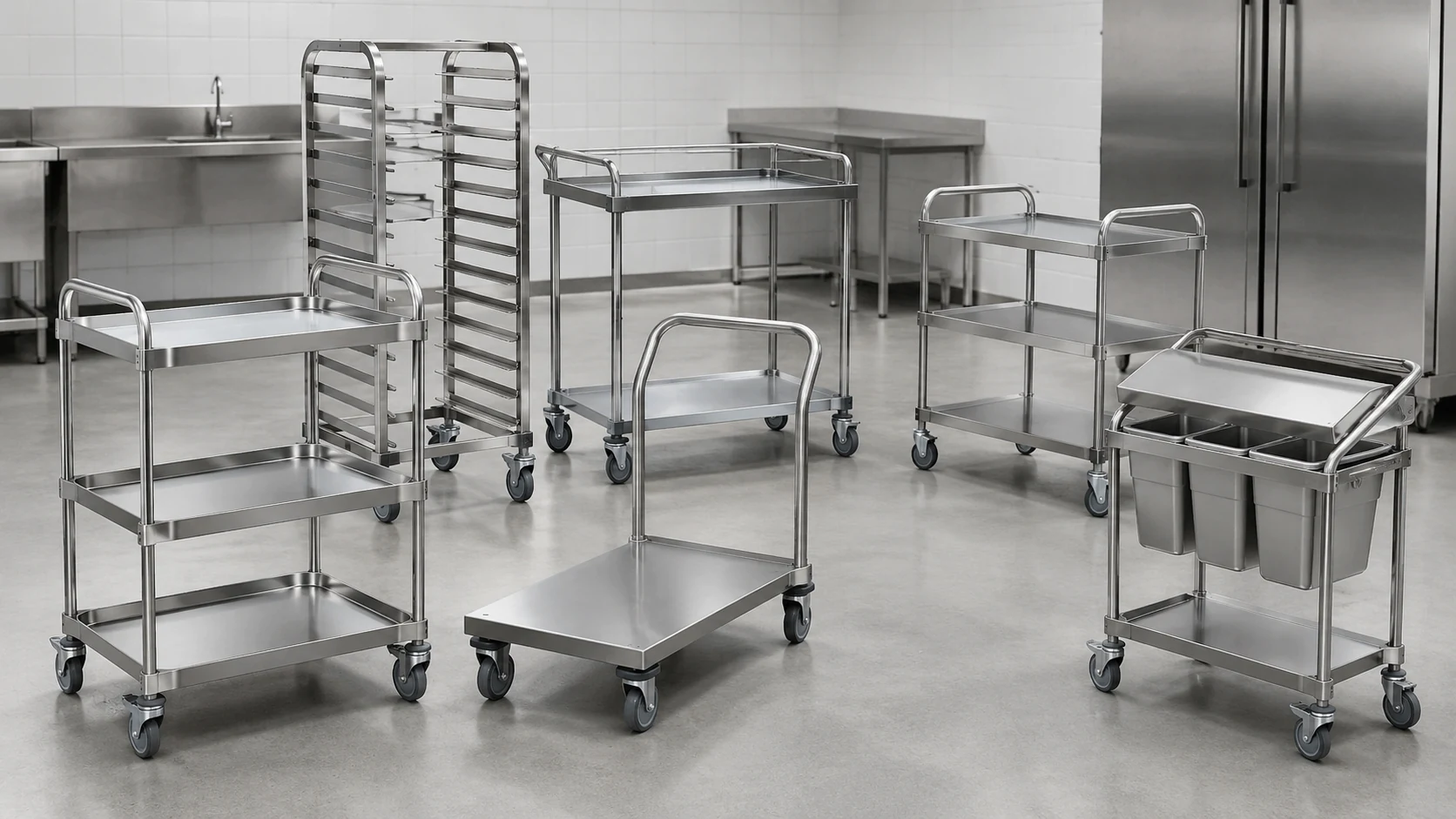 commercial stainless steel kitchen trolleys product series