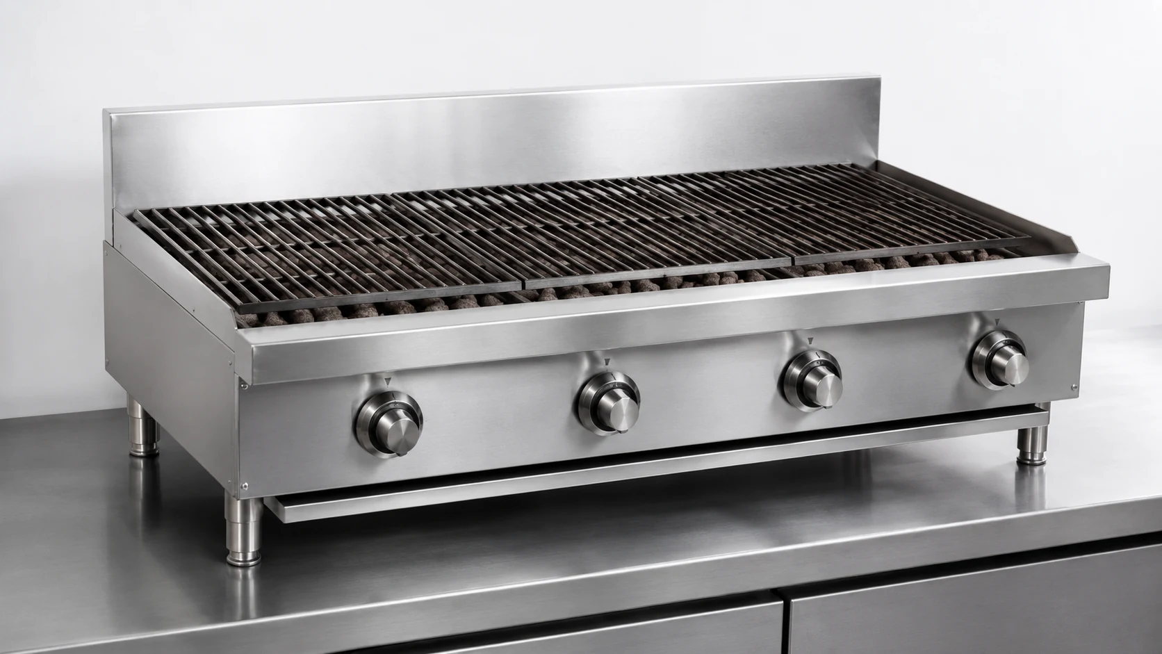 countertop commercial charbroiler with open cooking grates