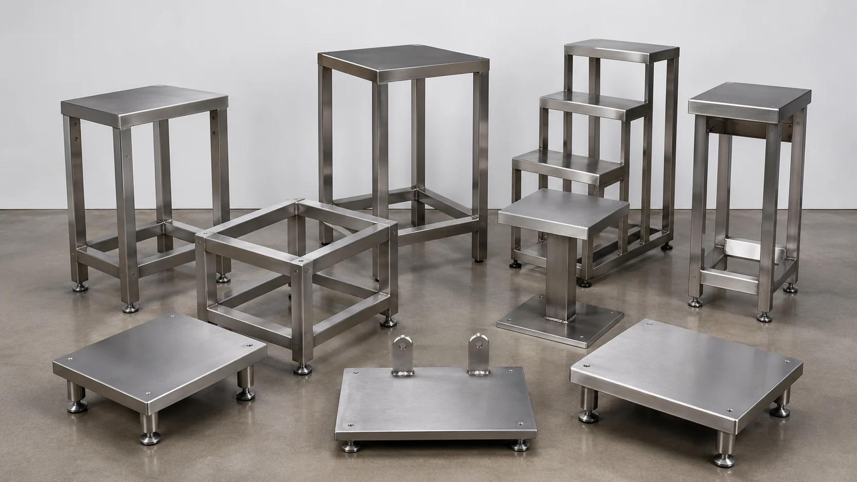 custom stainless steel equipment stands and bases