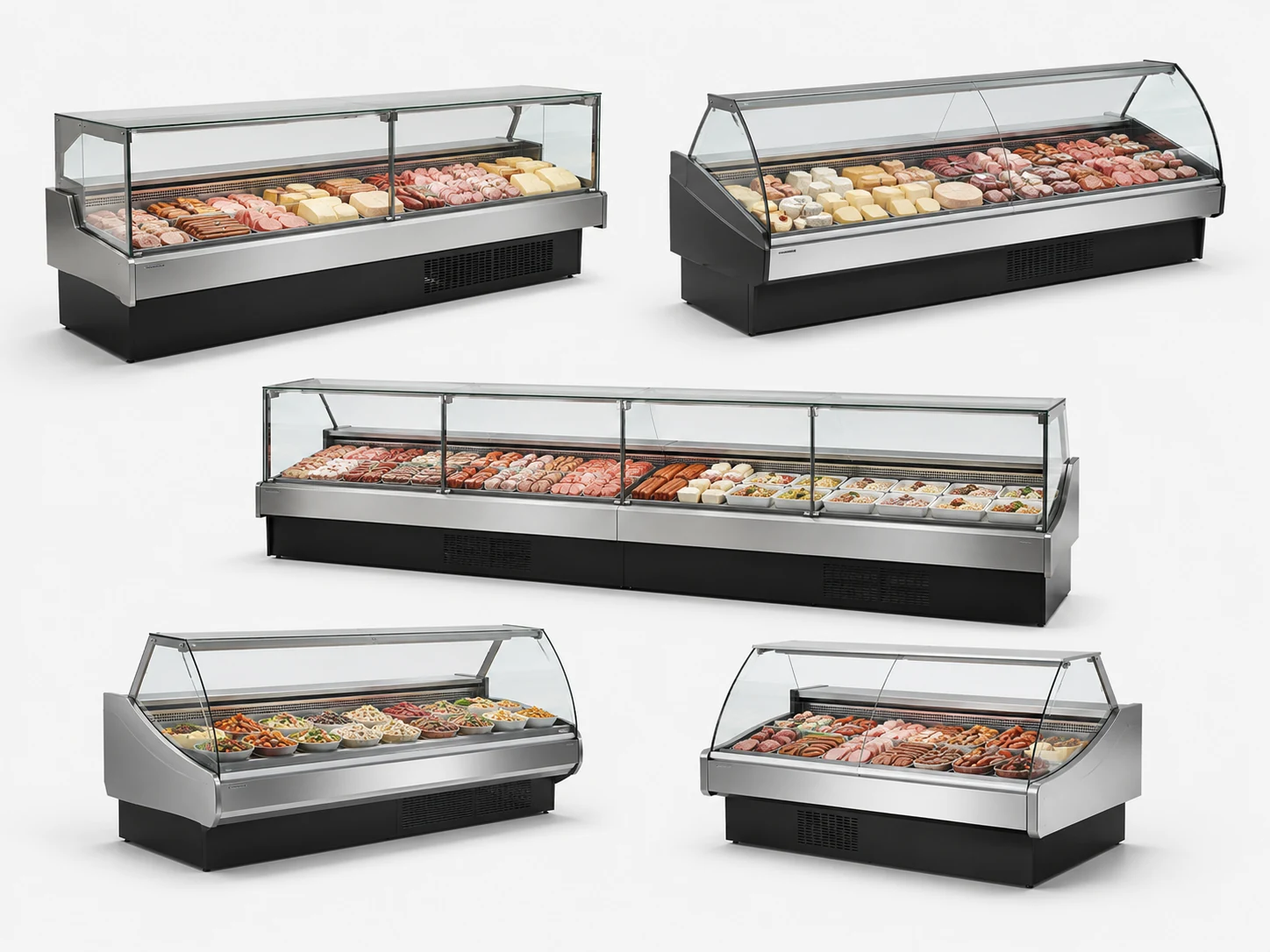commercial refrigerated deli display case and serve-over counter product series