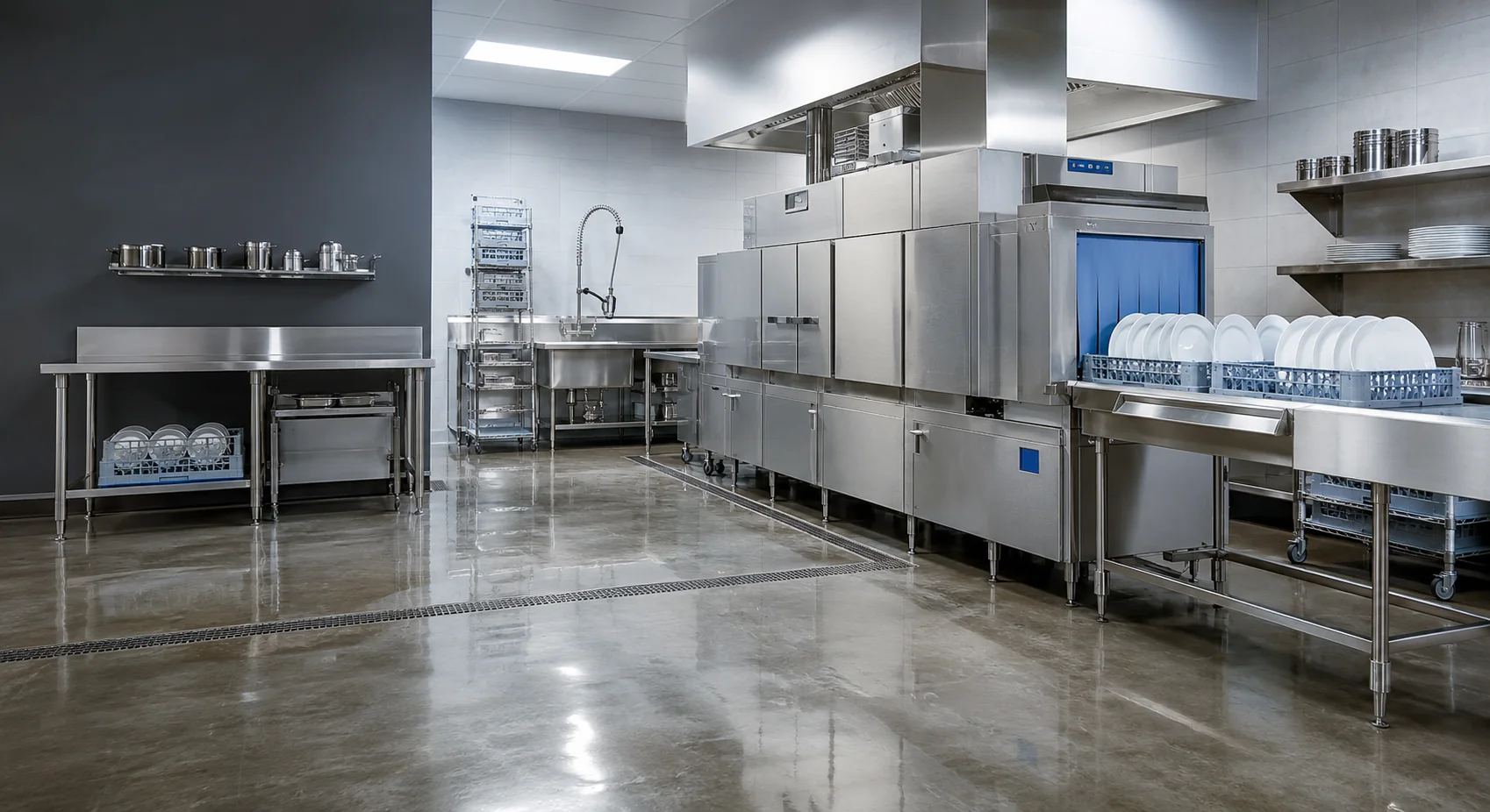 commercial dishwashing equipment for restaurant and hotel kitchens