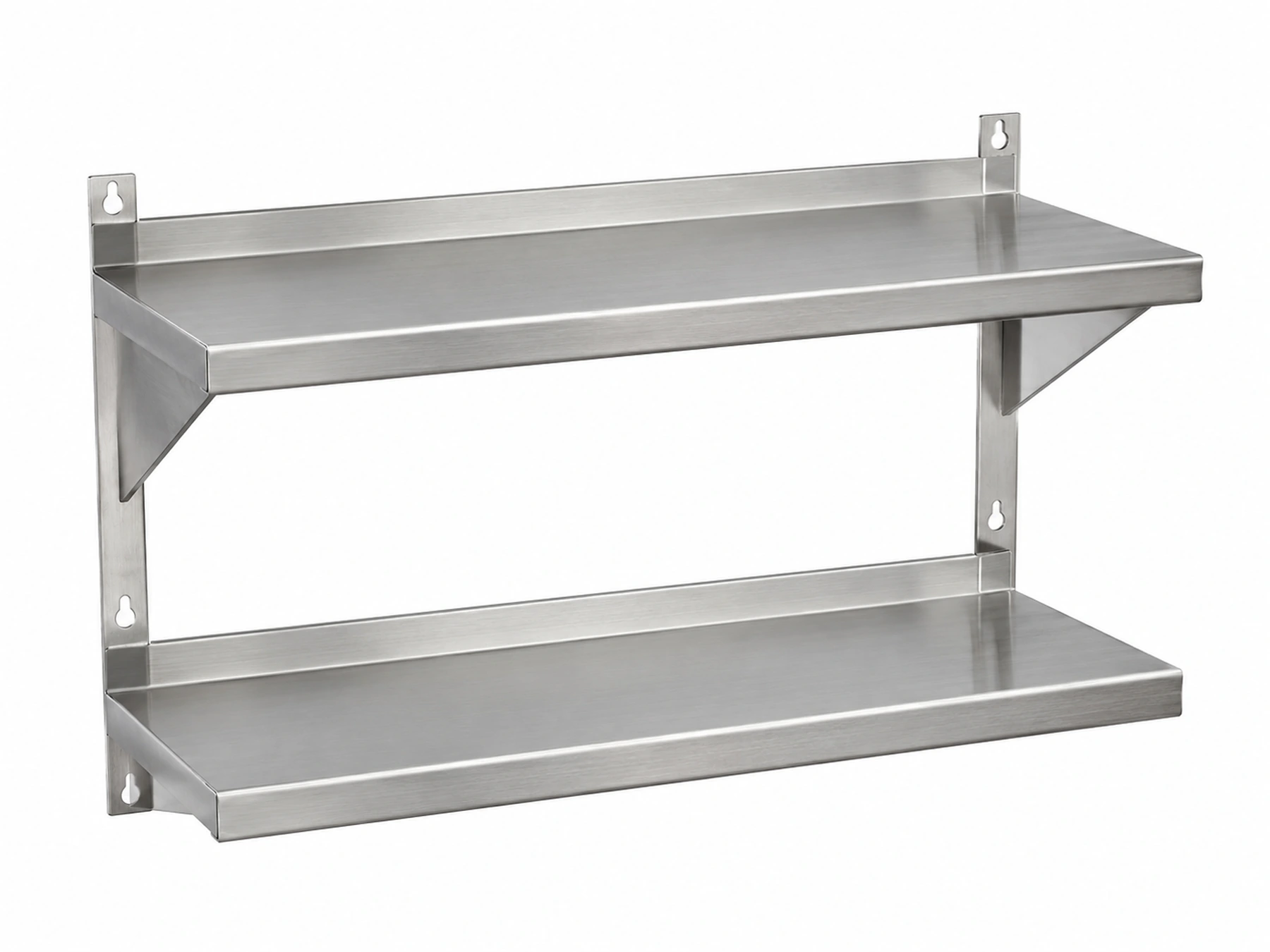 double tier commercial stainless steel wall shelf