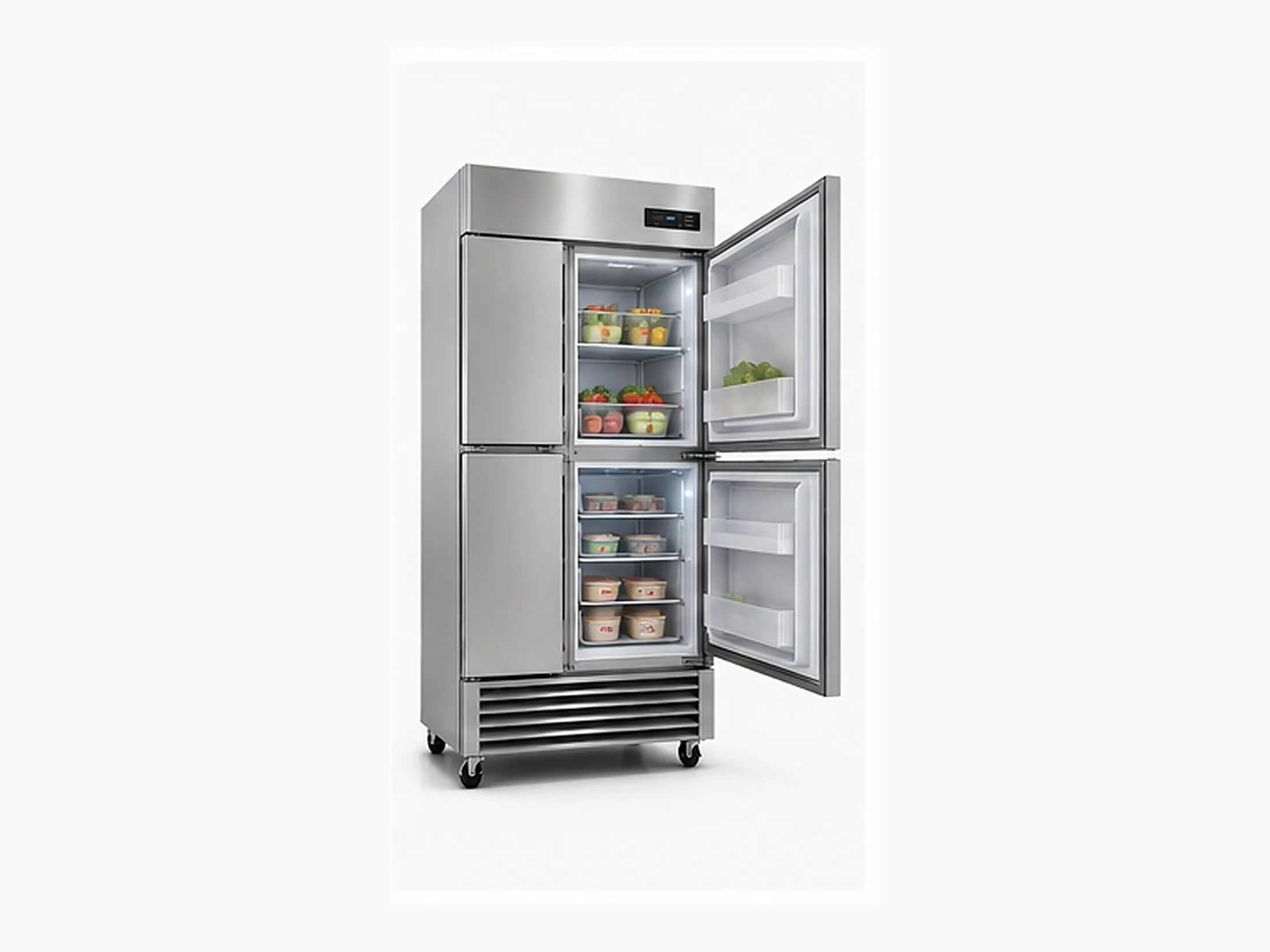 dual temperature commercial refrigerator freezer combination cabinet