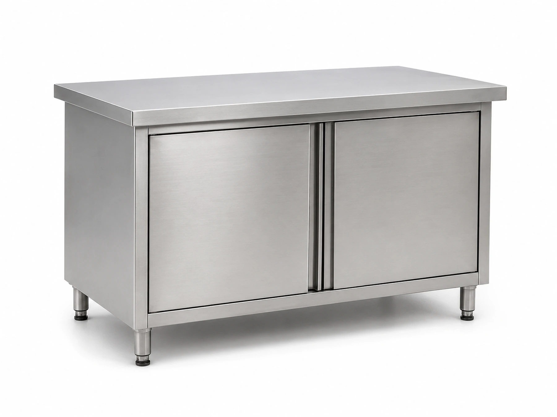 commercial stainless steel enclosed base work table