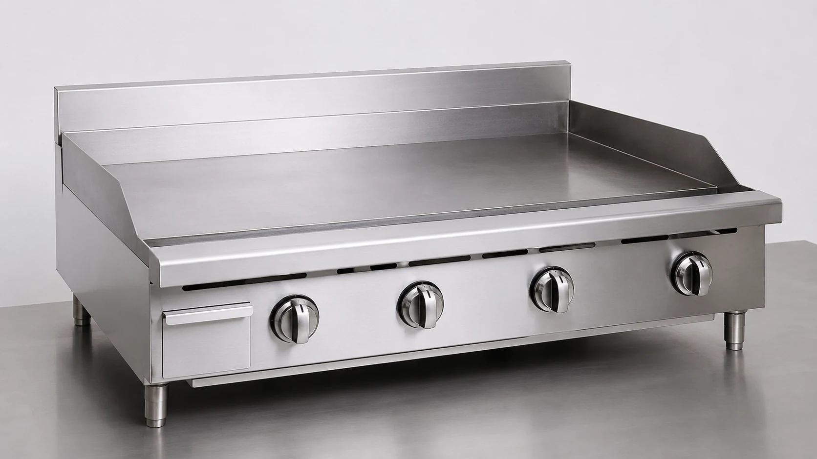 gas commercial griddle with stainless steel flat cooking plate