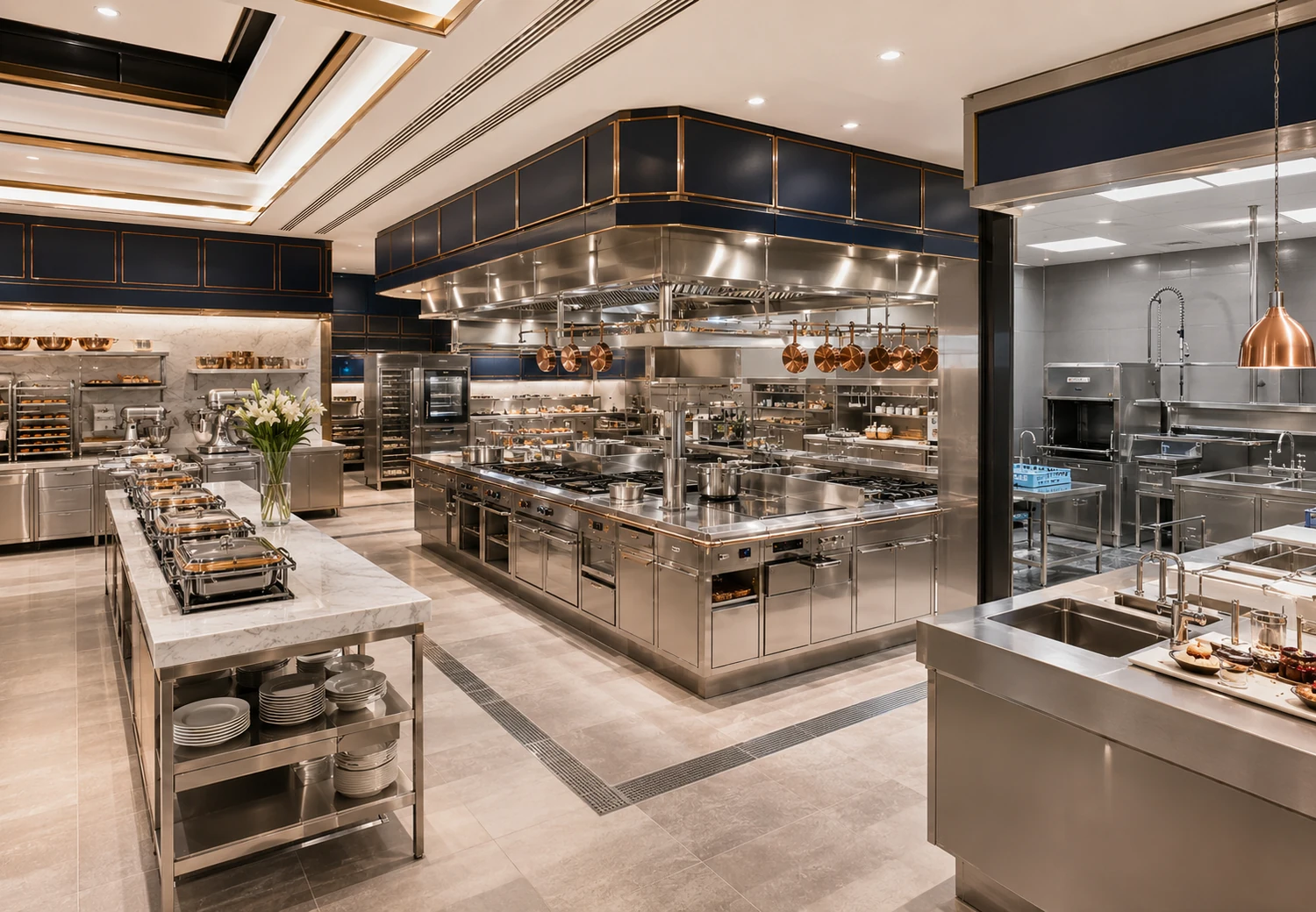 Hotel kitchen projects and banquet kitchen equipment