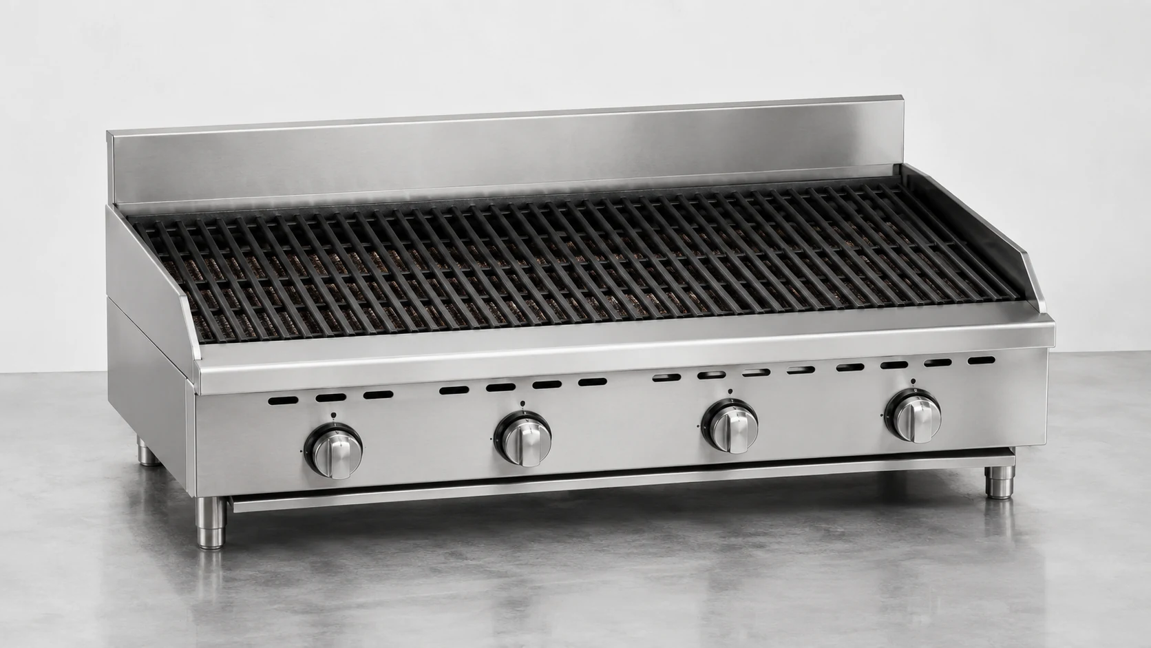 commercial lava rock charbroiler with stainless steel body