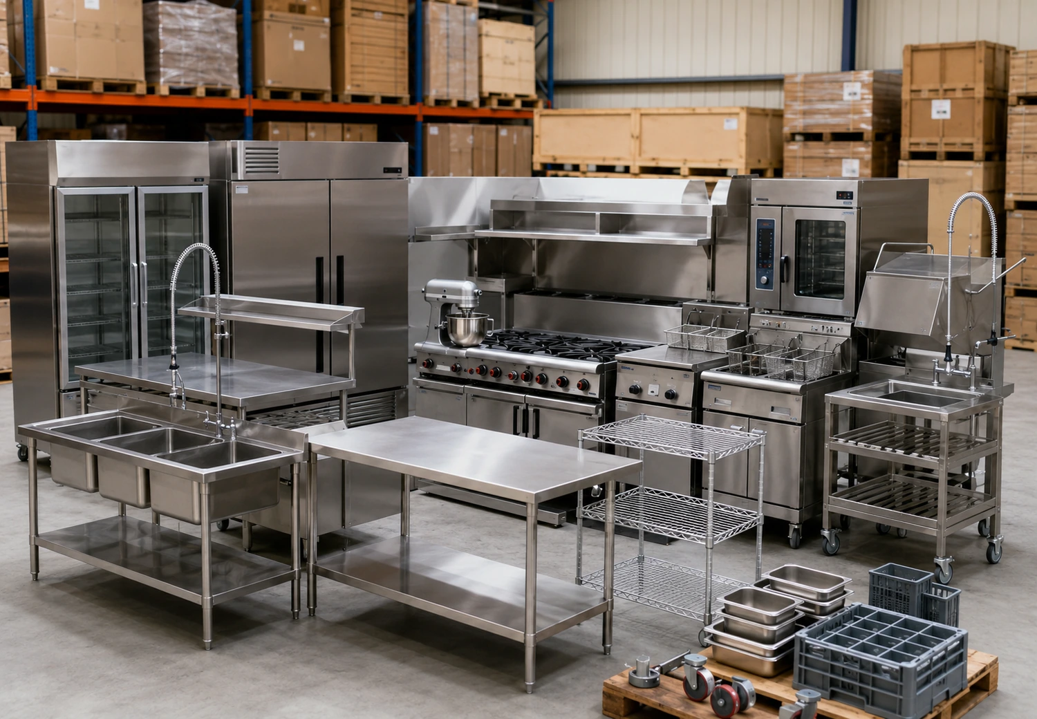 Mixed commercial kitchen equipment orders