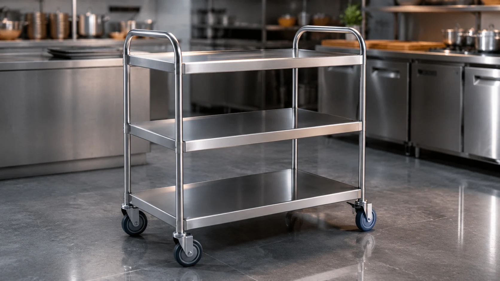 commercial stainless steel service trolley