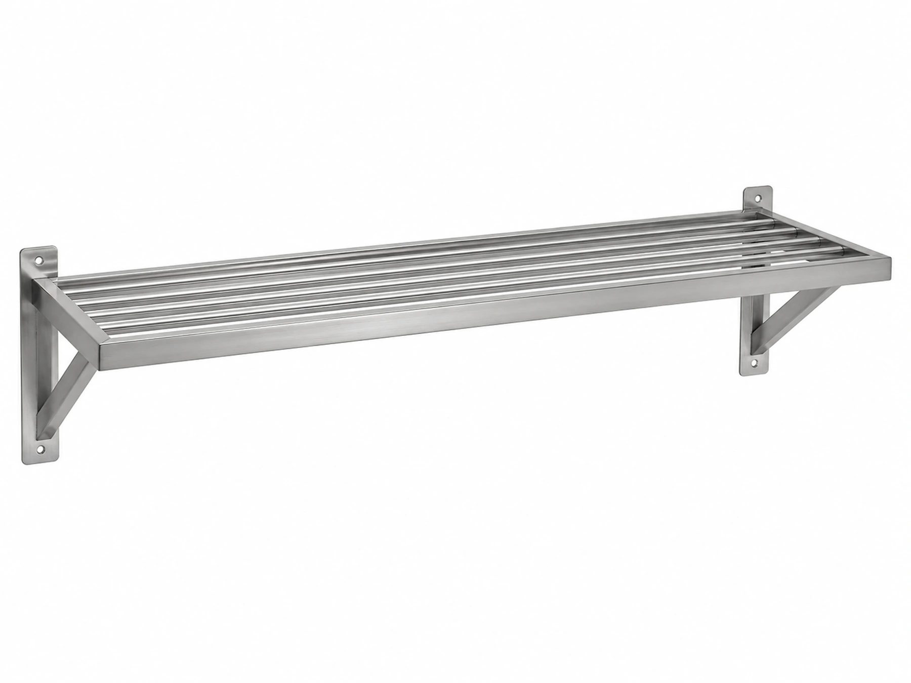slatted commercial stainless steel wall shelf
