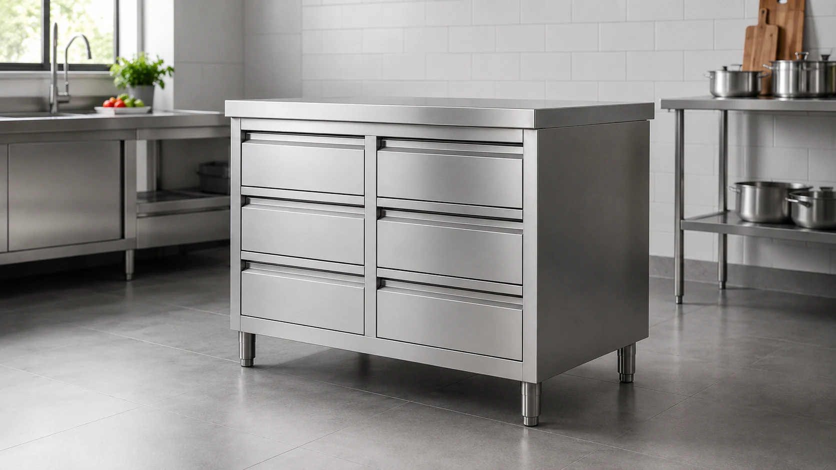 commercial stainless steel drawer cabinet for kitchen storage
