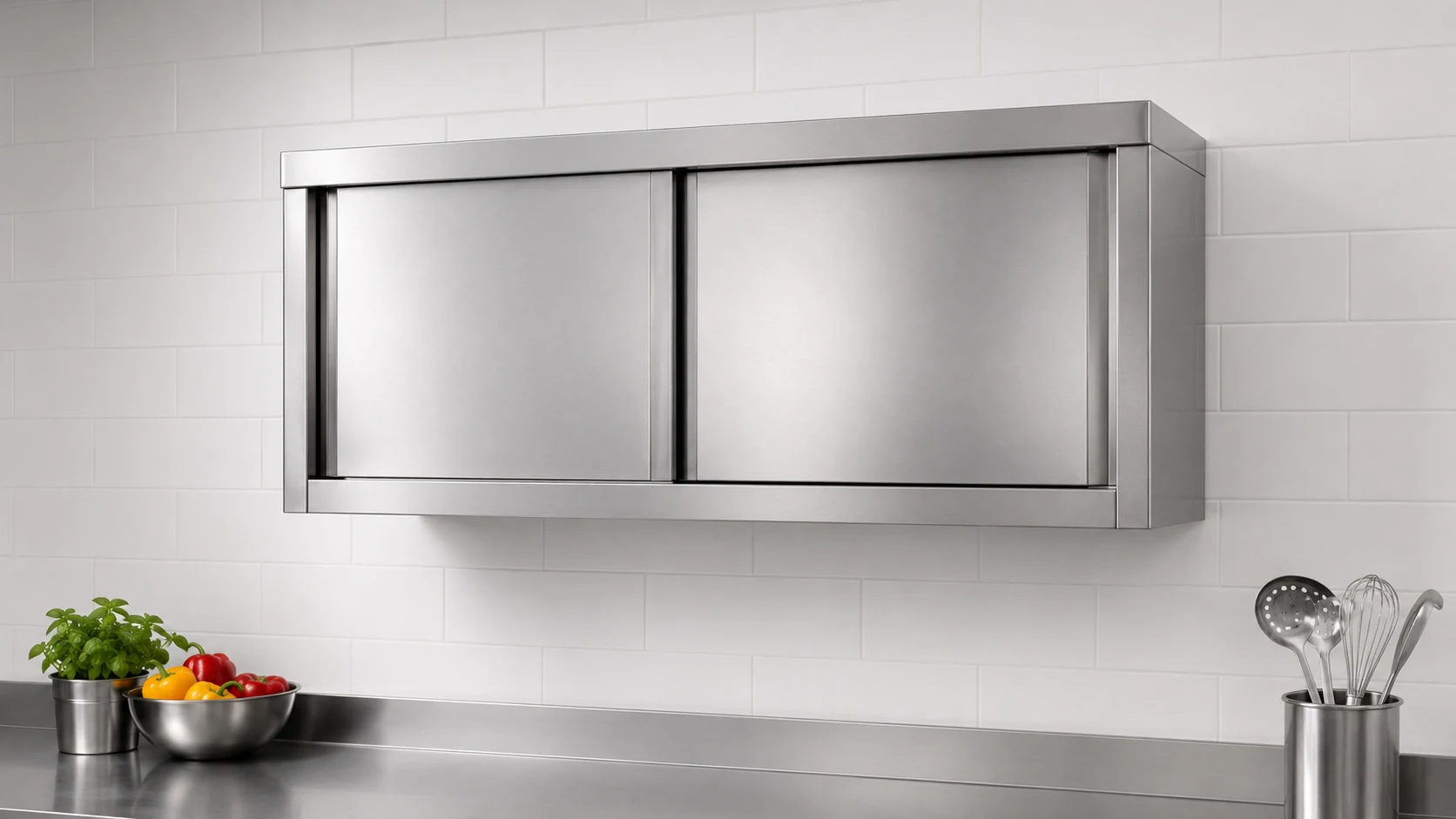 commercial stainless steel wall mounted cabinet for kitchen storage