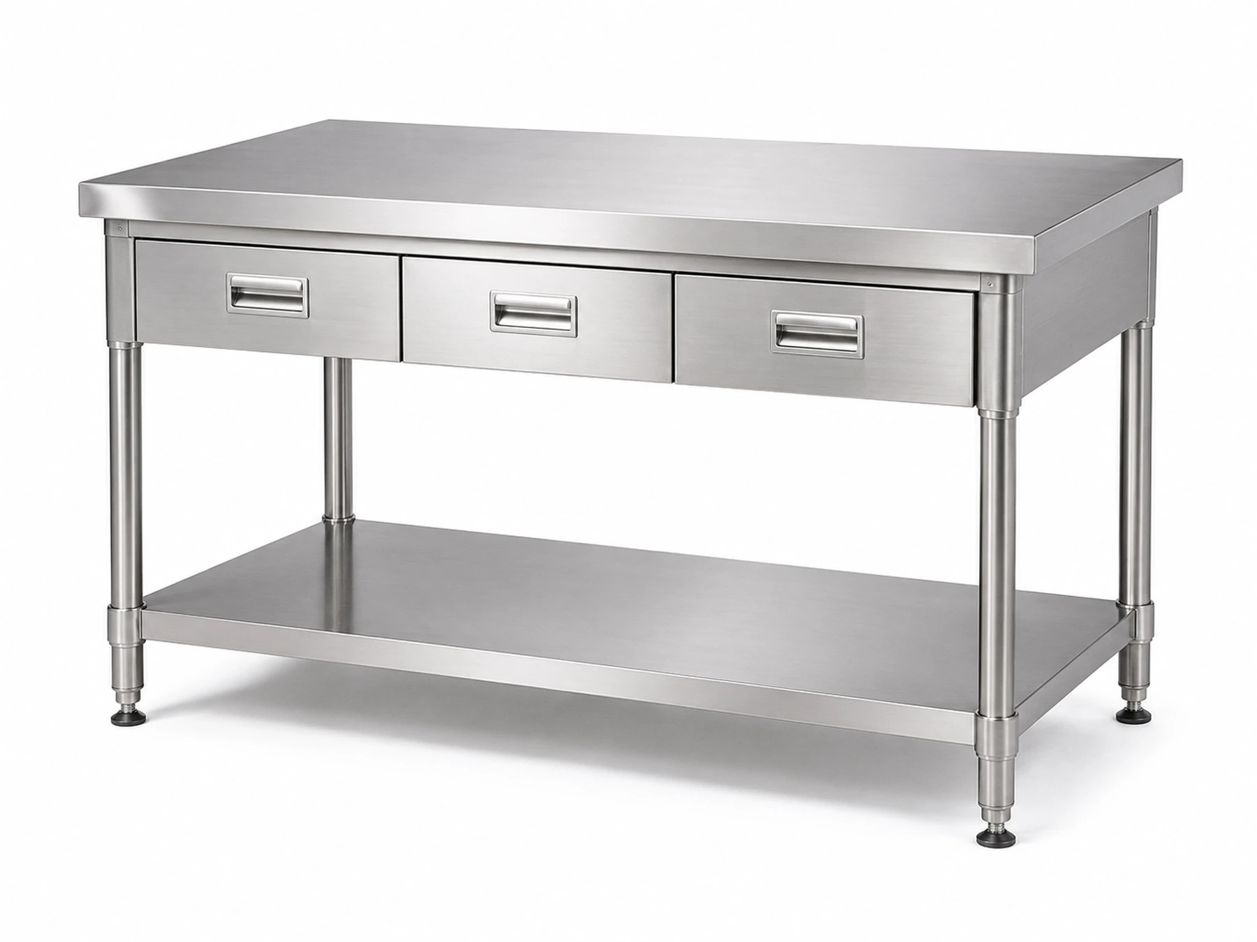 commercial stainless steel work table with drawers