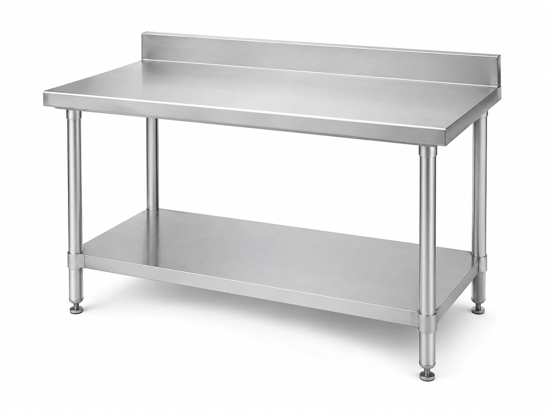 commercial stainless steel work table with backsplash
