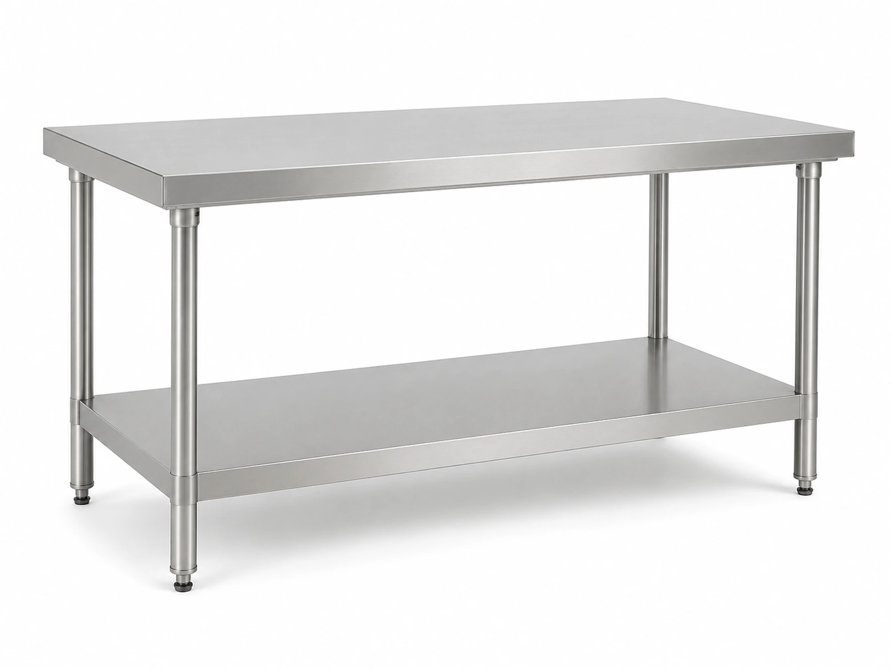 commercial stainless steel work table with undershelf