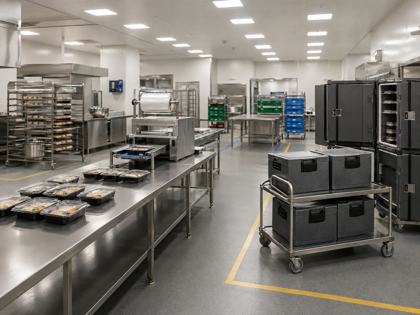 central kitchen portioning packing and dispatch area
