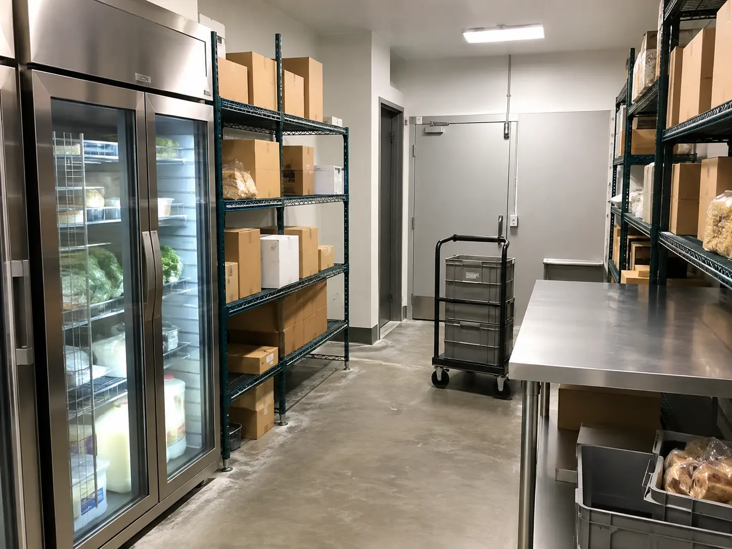 convenience store backroom storage and restocking area