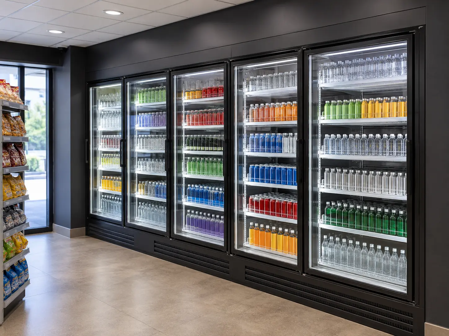 convenience store glass door beverage refrigerators
