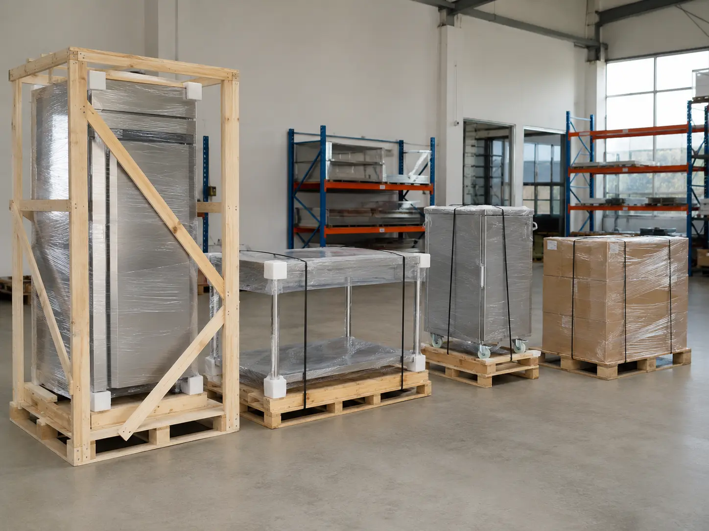 hotel catering equipment mixed order and export preparation