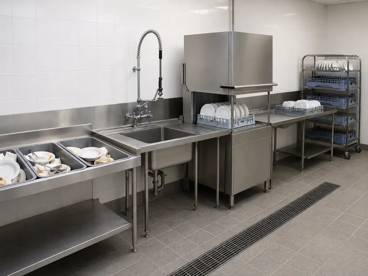 hotel dishwashing and stewarding area equipment