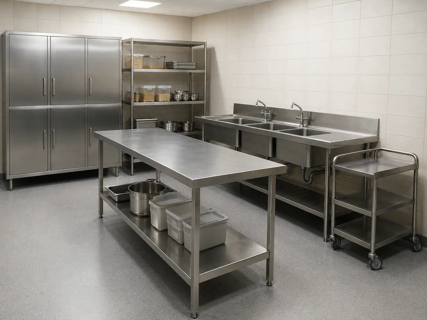 hotel stainless steel preparation and storage equipment