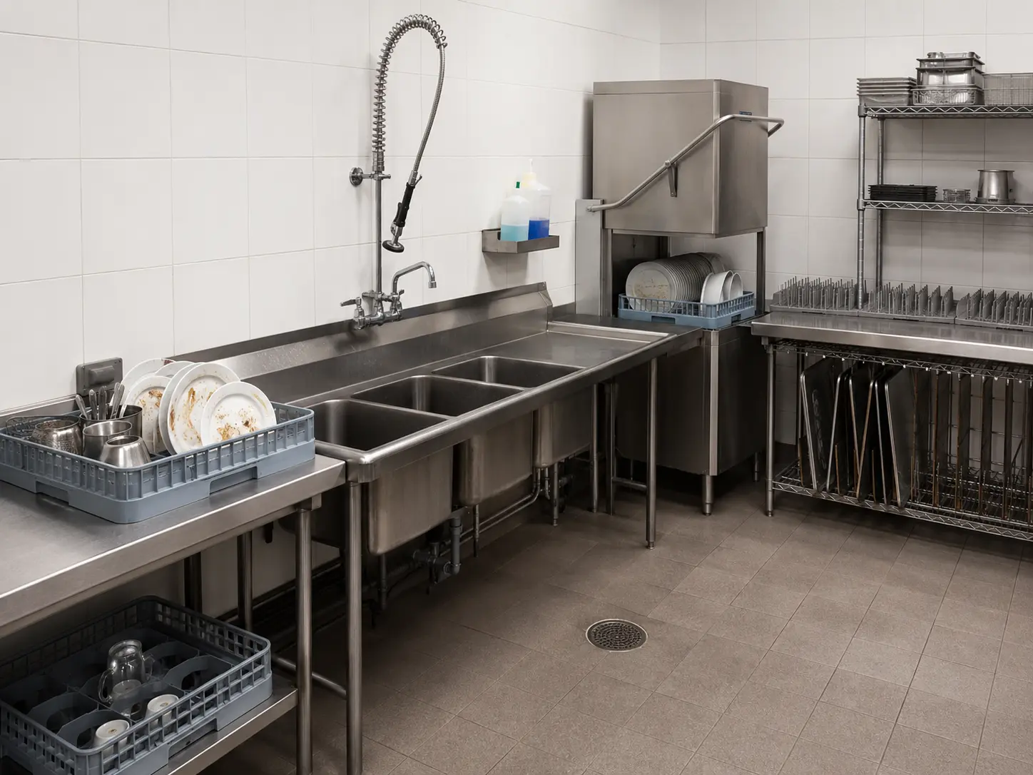 commercial bakery and cafe washing hygiene area