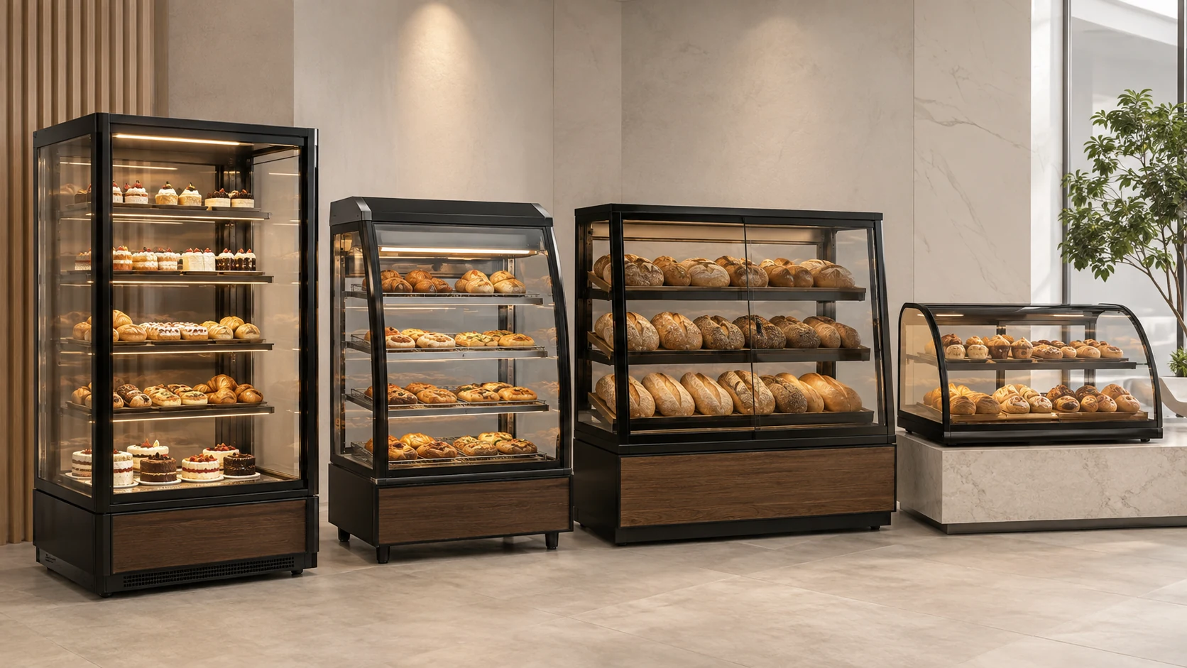 range of commercial bakery display equipment
