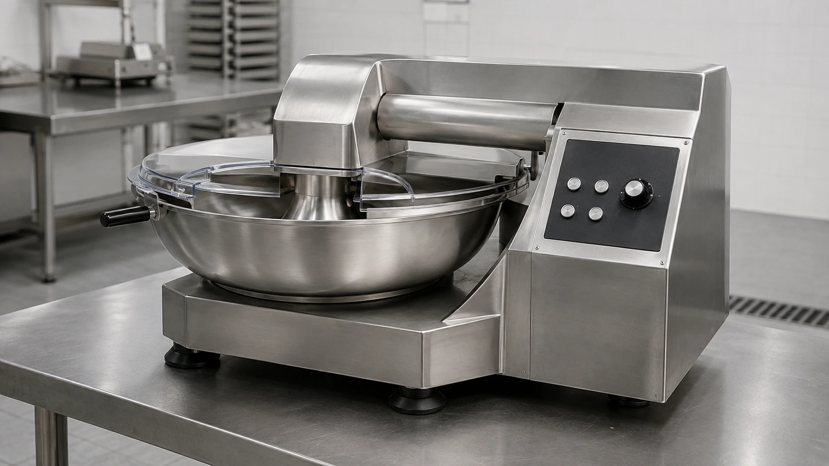 Commercial stainless steel bowl food processor and cutter mixer