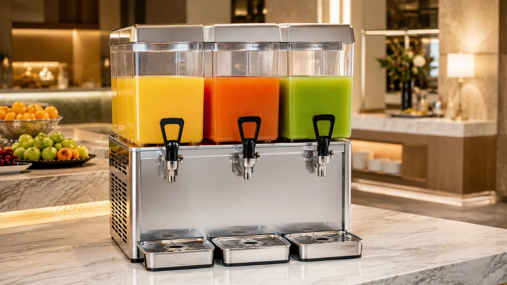 commercial beverage equipment three-tank juice dispenser