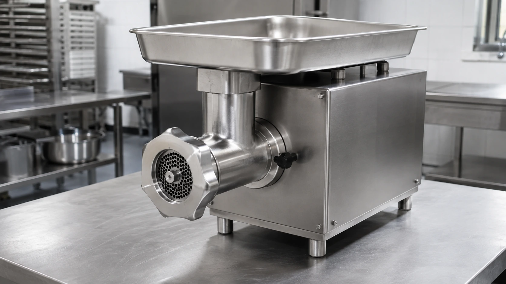 Commercial stainless steel meat grinder and mincer