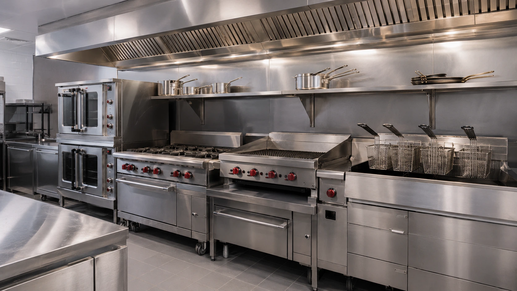 commercial restaurant cooking line