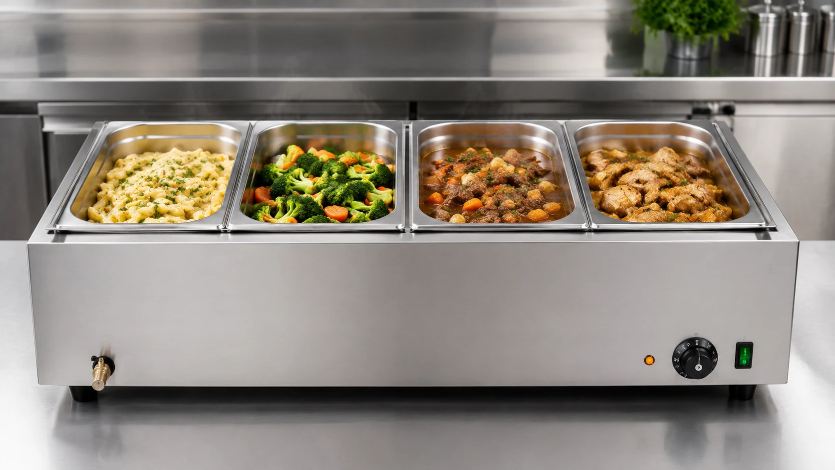 countertop stainless steel bain marie with GN pans