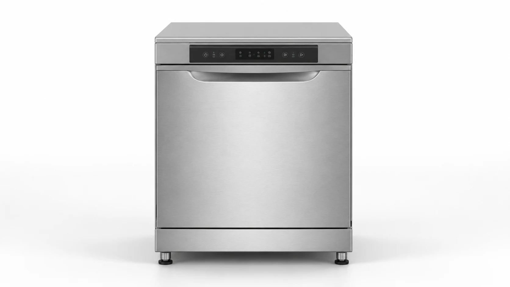 standard commercial undercounter dishwasher with closed front door