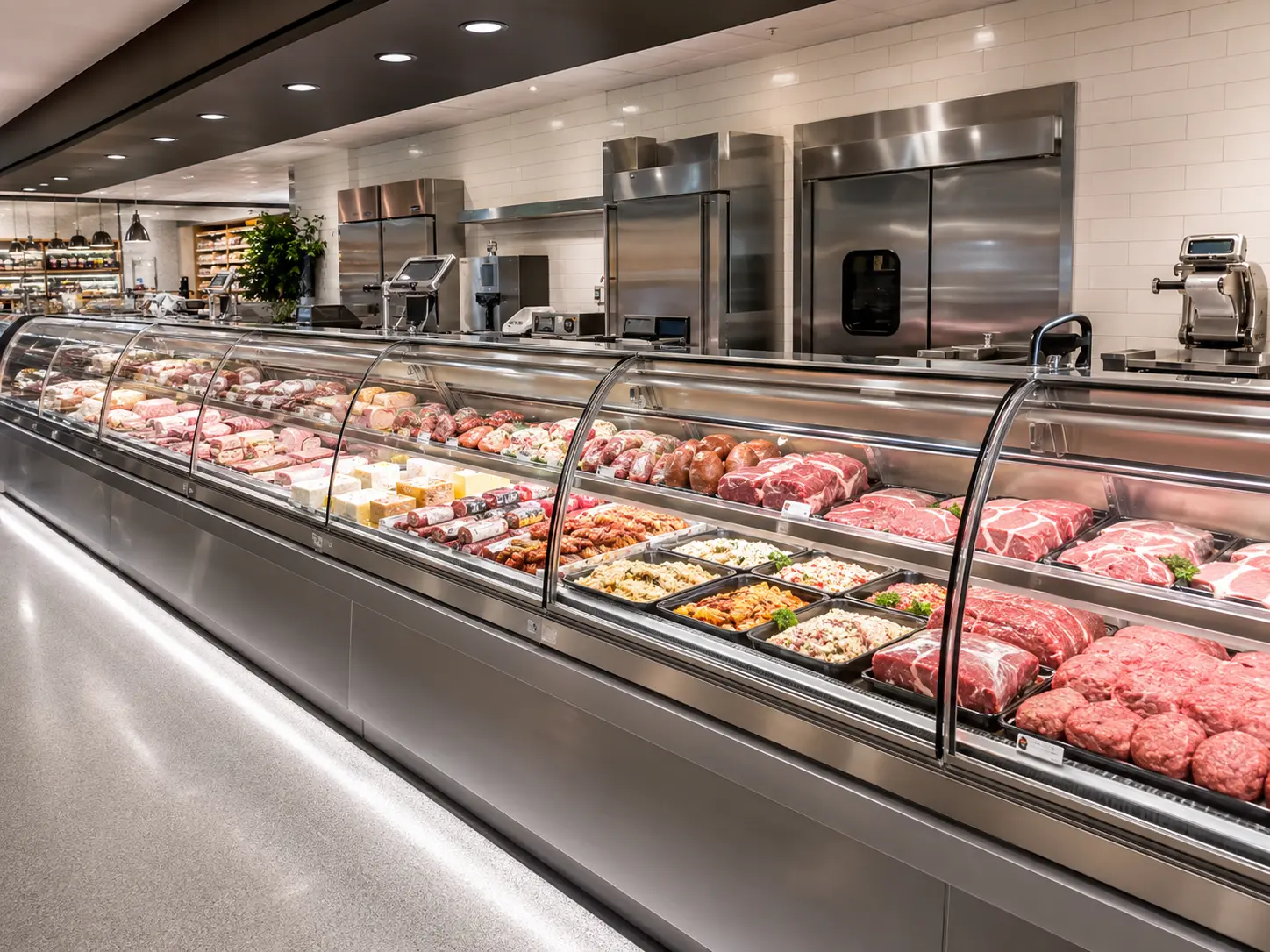 supermarket meat display counter